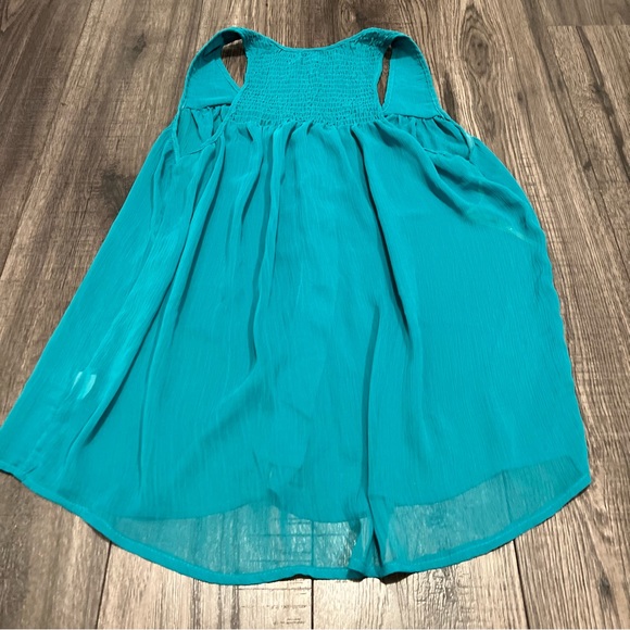Studio by YDE Teal Turquoise Button Down Tank Top Shirt - Picture 3 of 6